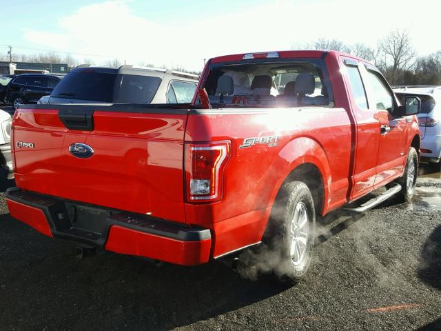 1FTEX1EP4FKD86142 - 2015 FORD F150 SUPER RED photo 4