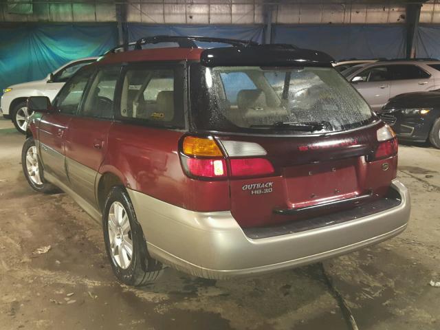 4S3BH806147612029 - 2004 SUBARU LEGACY OUT MAROON photo 3