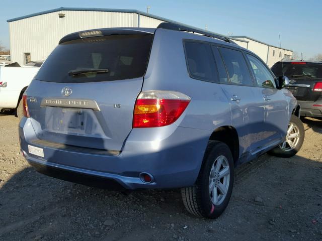 JTEDS41A582052164 - 2008 TOYOTA HIGHLANDER BLUE photo 4