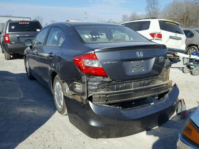 2HGFB2F69CH325288 - 2012 HONDA CIVIC HF GRAY photo 3