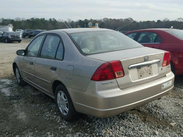 2HGES15591H515698 - 2001 HONDA CIVIC LX TAN photo 3