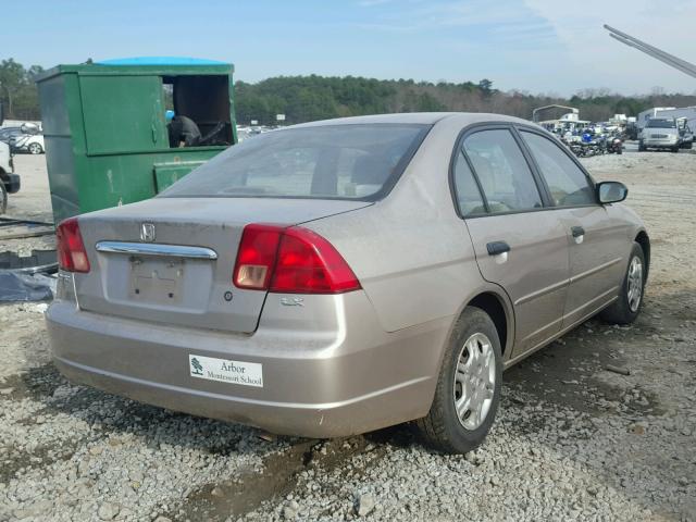 2HGES15591H515698 - 2001 HONDA CIVIC LX TAN photo 4