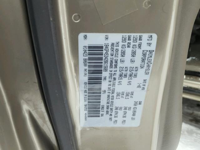 1B4GP45342B615689 - 2002 DODGE CARAVAN SP GOLD photo 10