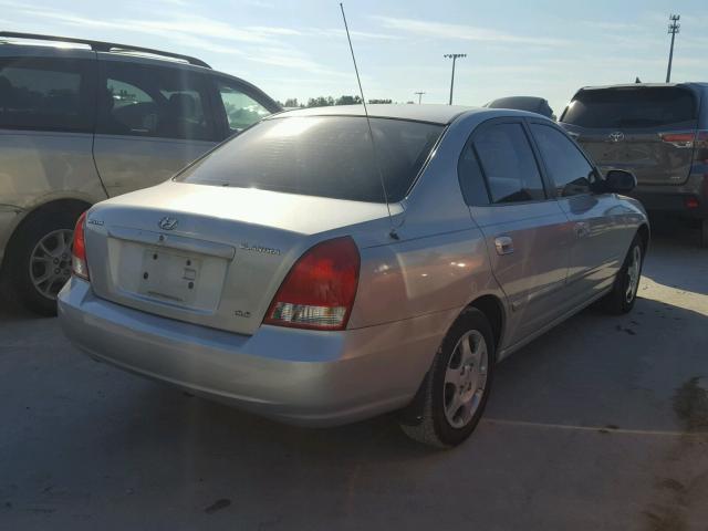 KMHDN45D42U290806 - 2002 HYUNDAI ELANTRA GL SILVER photo 4