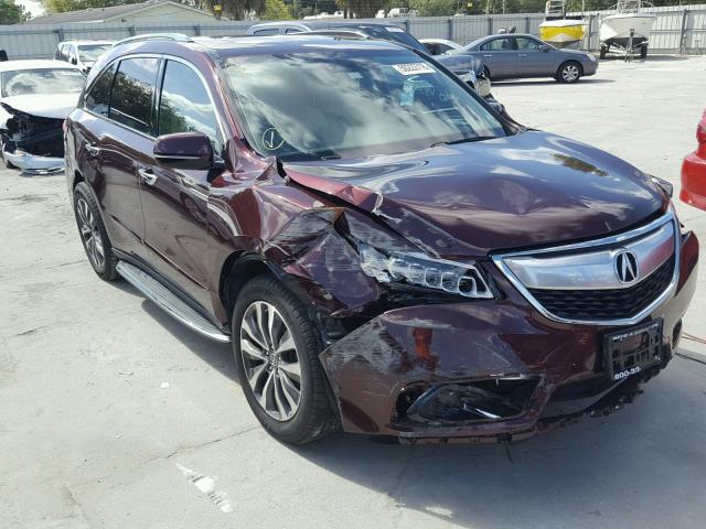 5FRYD4H49GB013071 - 2016 ACURA MDX TECHNO BURGUNDY photo 1