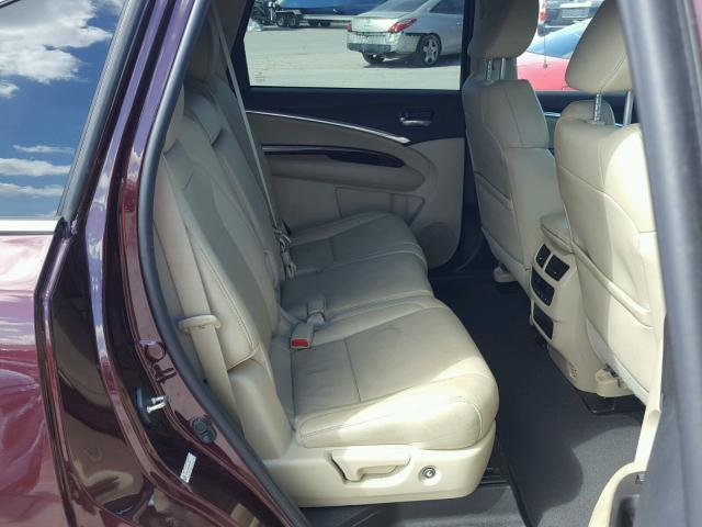 5FRYD4H49GB013071 - 2016 ACURA MDX TECHNO BURGUNDY photo 6
