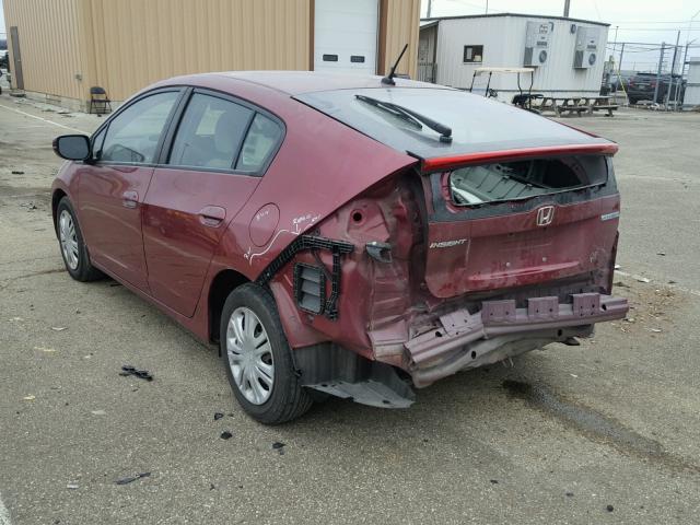 JHMZE2H52AS024471 - 2010 HONDA INSIGHT LX RED photo 3