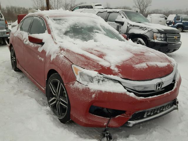 1HGCR2F55HA065239 - 2017 HONDA ACCORD SPO RED photo 1