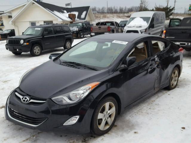 5NPDH4AE3CH097293 - 2012 HYUNDAI ELANTRA GL BLACK photo 2