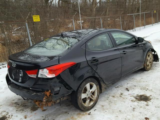 5NPDH4AE3CH097293 - 2012 HYUNDAI ELANTRA GL BLACK photo 4