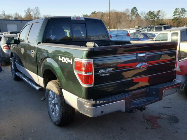 1FTFW1ET8DFD89782 - 2013 FORD F150 SUPER GREEN photo 3