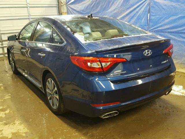 5NPE34AF4GH272801 - 2016 HYUNDAI SONATA SPO BLUE photo 3