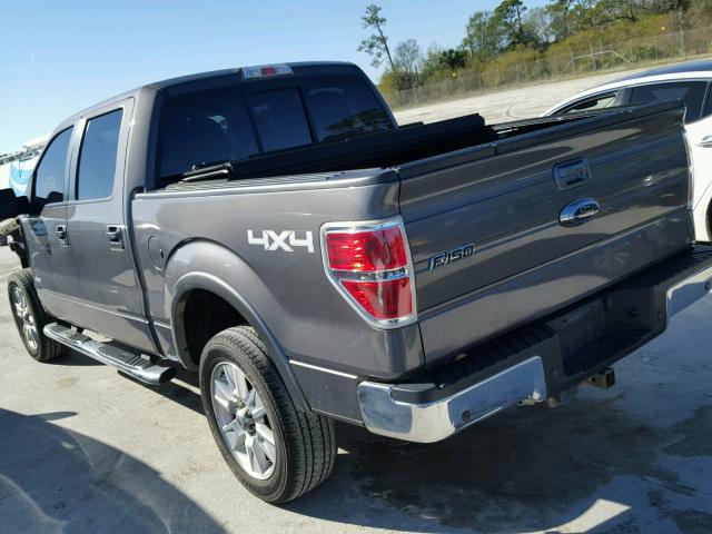 1FTFW1ET9DKE49317 - 2013 FORD F150 SUPER GRAY photo 3