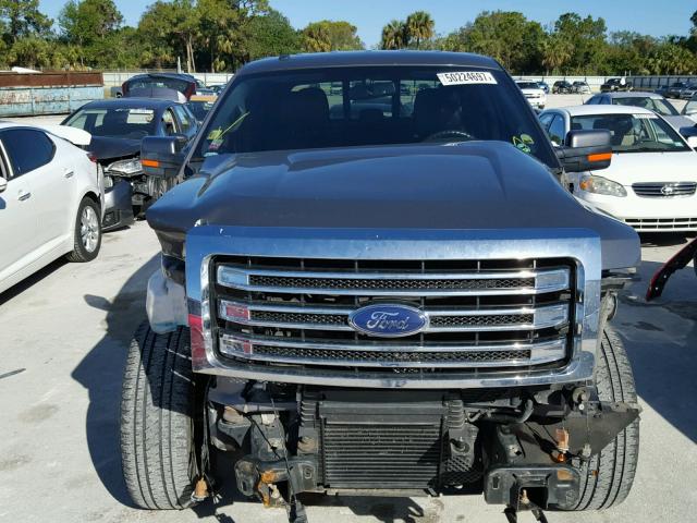 1FTFW1ET9DKE49317 - 2013 FORD F150 SUPER GRAY photo 9