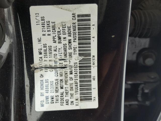 19UUA8F51EA005257 - 2014 ACURA TL TECH CHARCOAL photo 10