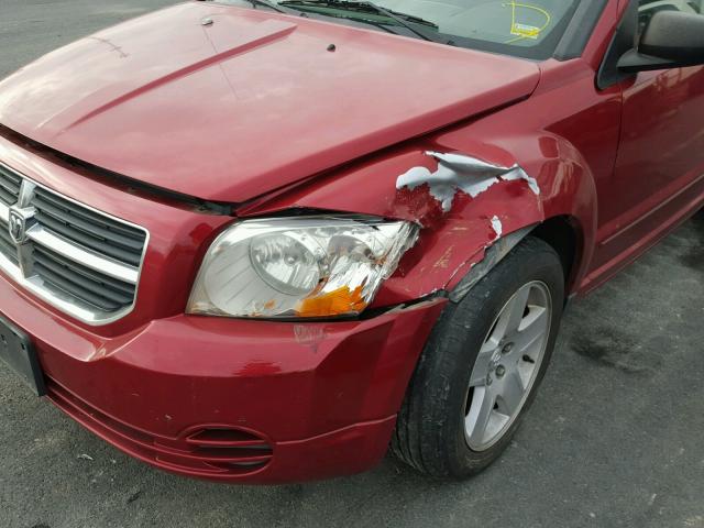 1B3HB48B47D374920 - 2007 DODGE CALIBER SX RED photo 9