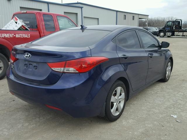 5NPDH4AE7DH297627 - 2013 HYUNDAI ELANTRA GL BLUE photo 4