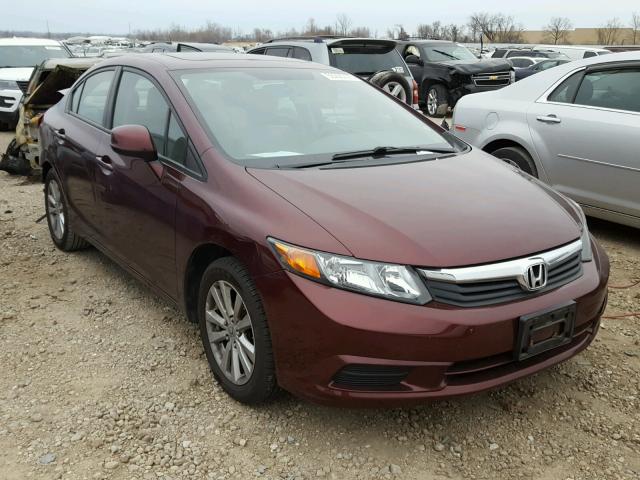 19XFB2F9XCE073538 - 2012 HONDA CIVIC EXL BURGUNDY photo 1