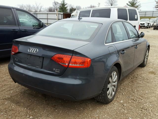 WAUFFAFL7BA113941 - 2011 AUDI A4 PREMIUM GRAY photo 4