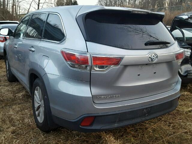 5TDBKRFHXFS213452 - 2015 TOYOTA HIGHLANDER GRAY photo 3