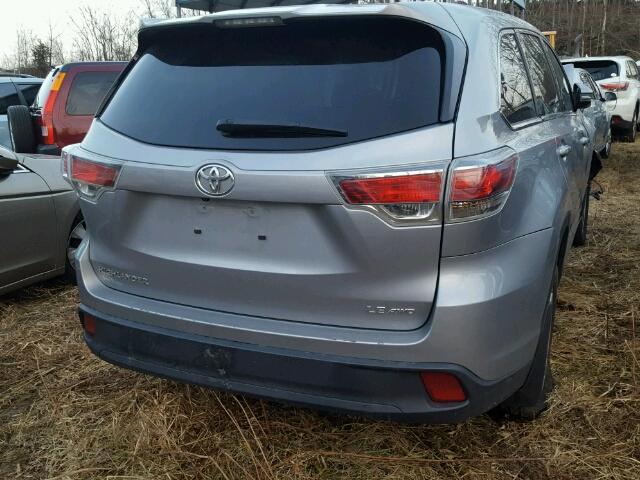 5TDBKRFHXFS213452 - 2015 TOYOTA HIGHLANDER GRAY photo 4