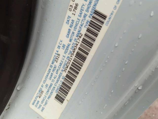 3VWCD31Y54M341742 - 2004 VOLKSWAGEN NEW BEETLE 蓝色 照片 10