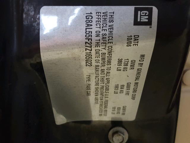 1G8AL55F27Z165022 - 2007 SATURN ION LEVEL RED photo 10