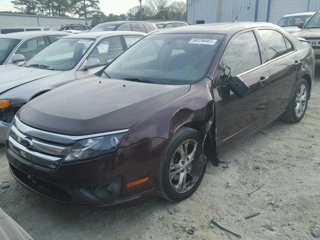 3FAHP0HG1CR406427 - 2012 FORD FUSION SE MAROON photo 9