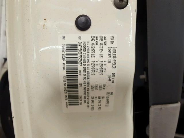 3A4FY58B87T539687 - 2007 CHRYSLER PT CRUISER WHITE photo 10