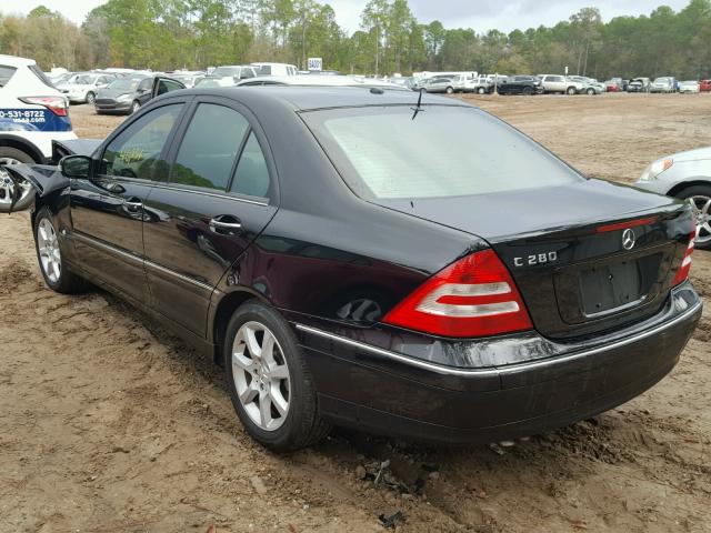 WDBRF54H87F860091 - 2007 MERCEDES-BENZ C 280 BLACK photo 3