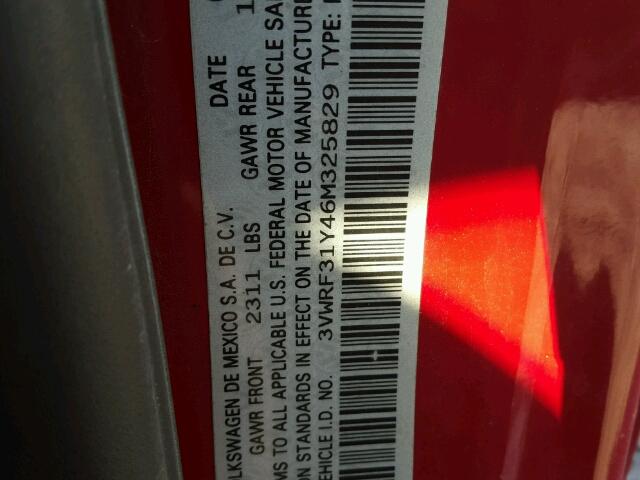 3VWRF31Y46M325829 - 2006 VOLKSWAGEN NEW BEETLE 红色 照片 10