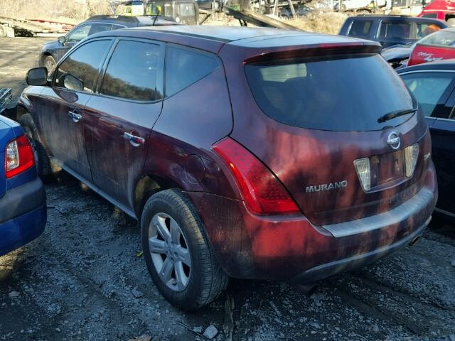 JN8AZ08W76W517650 - 2006 NISSAN MURANO SL MAROON photo 3