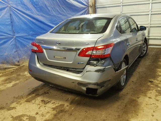 3N1AB7AP7EL623938 - 2014 NISSAN SENTRA S SILVER photo 4