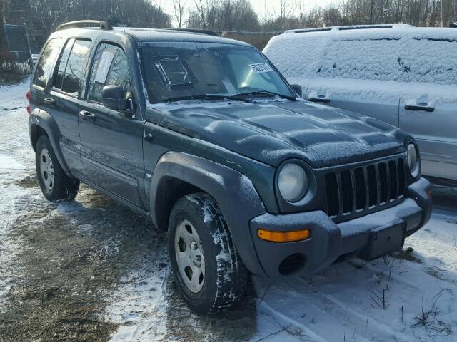 1J4GL48K73W594360 - 2003 JEEP LIBERTY SP GREEN photo 1