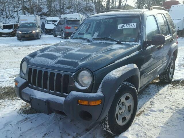 1J4GL48K73W594360 - 2003 JEEP LIBERTY SP GREEN photo 2