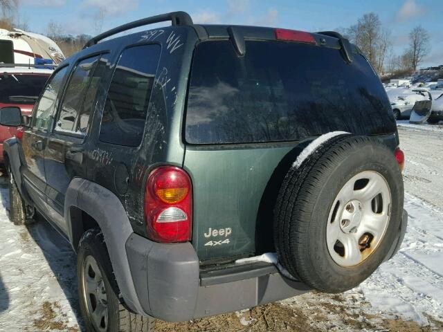 1J4GL48K73W594360 - 2003 JEEP LIBERTY SP GREEN photo 3