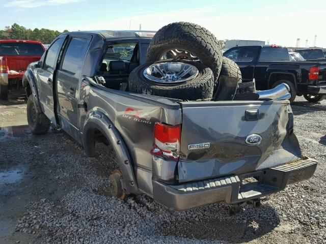 1FTPW14555FB14038 - 2005 FORD F150 SUPER GRAY photo 3