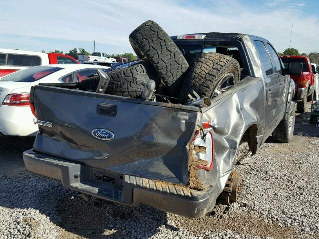 1FTPW14555FB14038 - 2005 FORD F150 SUPER GRAY photo 4