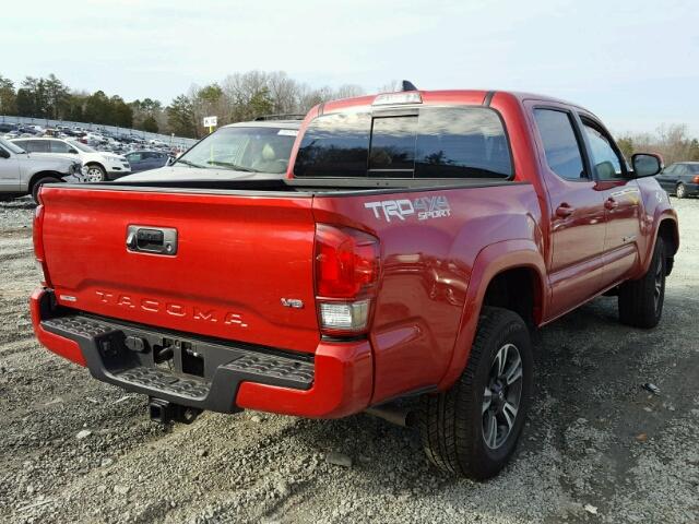 5TFCZ5AN9HX081271 - 2017 TOYOTA TACOMA DOU RED photo 4