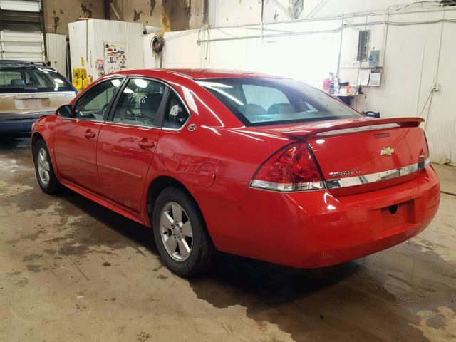 2G1WT57K391183572 - 2009 CHEVROLET IMPALA 1LT RED photo 3