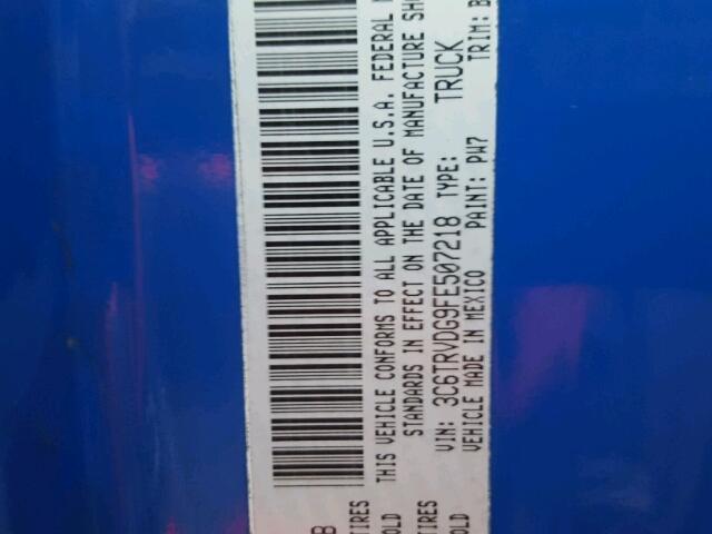 3C6TRVDG9FE507218 - 2015 RAM PROMASTER 蓝色 照片 10