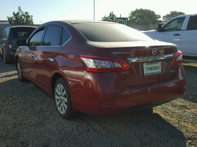 3N1AB7AP4EY333918 - 2014 NISSAN SENTRA S RED photo 3