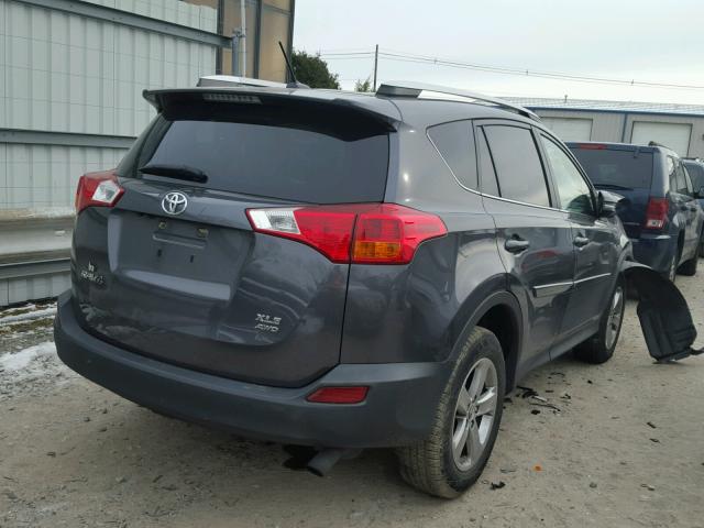 2T3RFREV5FW359282 - 2015 TOYOTA RAV4 XLE GRAY photo 4