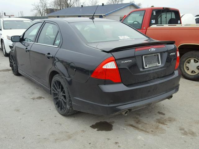 3FAHP0KC0CR251858 - 2012 FORD FUSION SPO BLACK photo 3