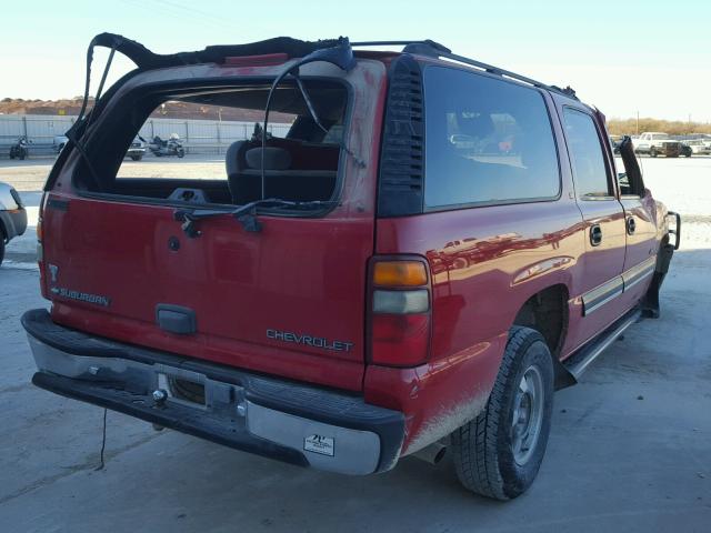 3GNEC16T31G105446 - 2001 CHEVROLET SUBURBAN C RED photo 4