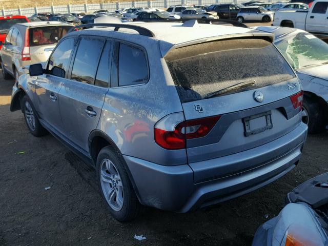 WBXPA93426WG87945 - 2006 BMW X3 3.0I SILVER photo 3