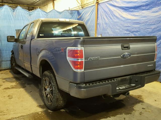 1FTFX1EF2EKF52104 - 2014 FORD F150 SUPER GRAY photo 3