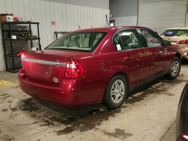 1G1ZS58F87F260282 - 2007 CHEVROLET MALIBU LS წითელი ფოტო 4