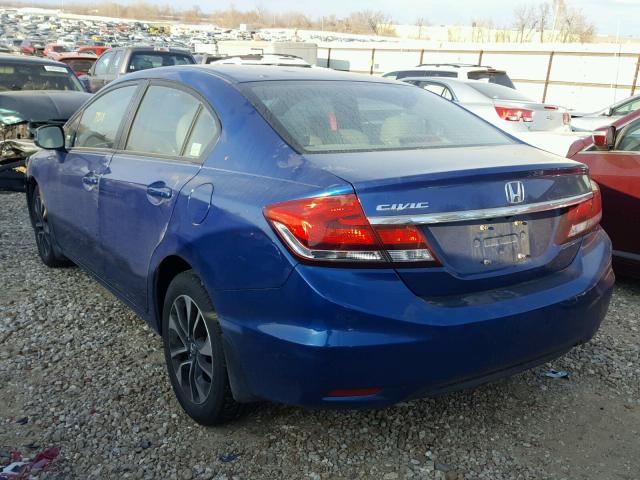 19XFB2F89DE026378 - 2013 HONDA CIVIC EX ლურჯი ფოტო 3
