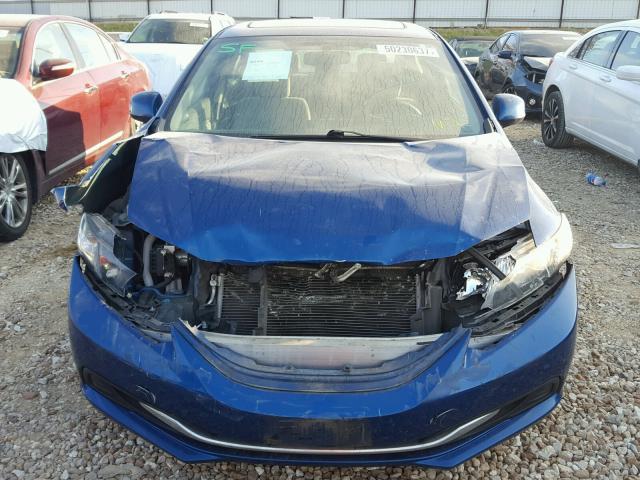19XFB2F89DE026378 - 2013 HONDA CIVIC EX ლურჯი ფოტო 9